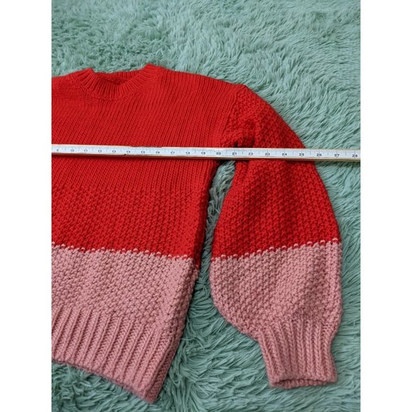 🍑GAP Women Sweater Knit Pullover Crew Neck Fall Winter Colorblock SMALL(4-6) - Picture 7 of 11